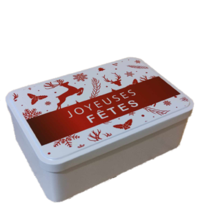 Boîte Joyeuses Fêtes 30 cookies caramel vanille