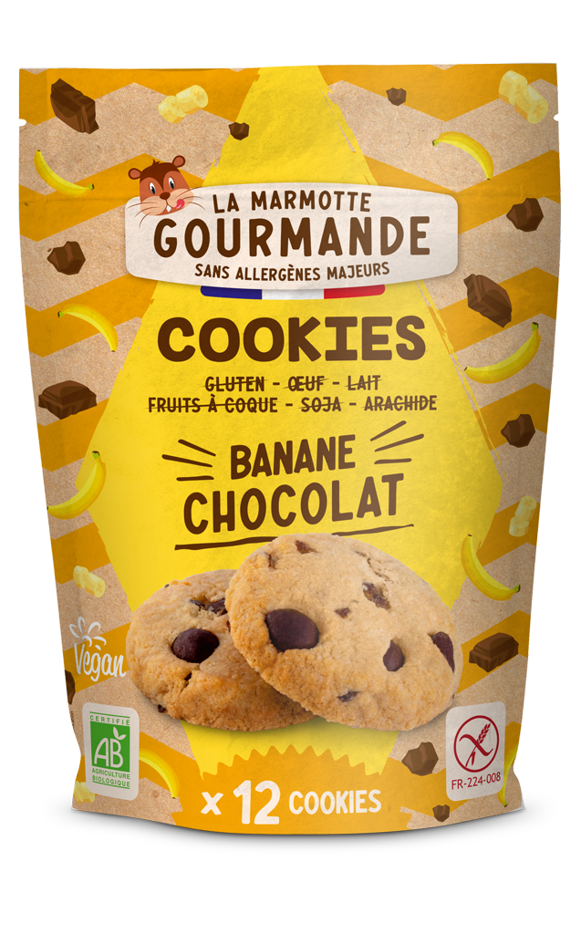 cookies sans allergènes banane chocolat