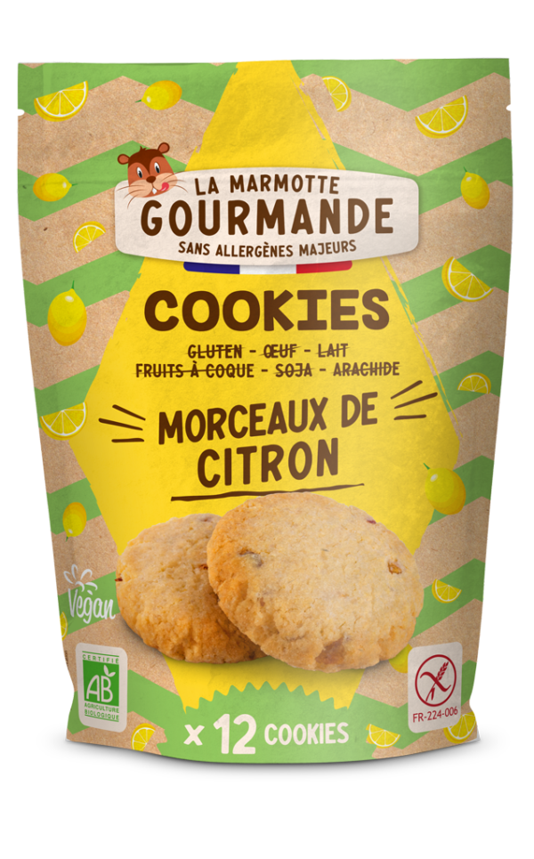 cookies sans allergènes morceaux de citron