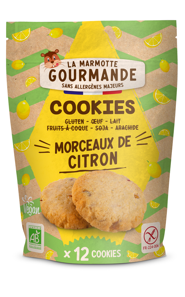 cookies sans allergènes morceaux de citron