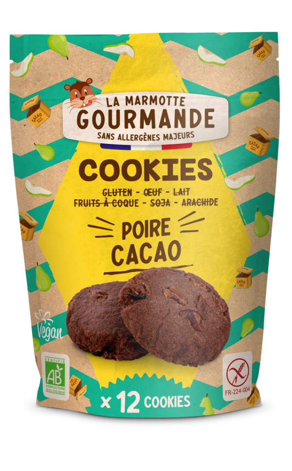 Cookies sans allergènes poire cacao