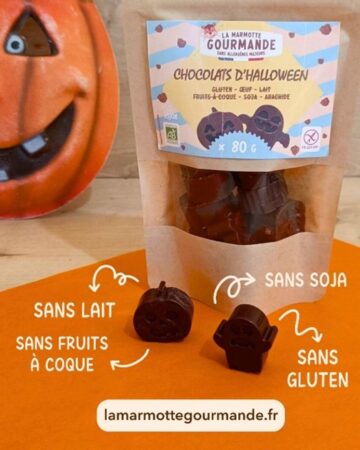 Halloween sans allergènes : chocolats sans lait, sans fruit à coque pour halloween