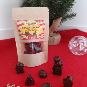 Figurines en chocolat sans lait sans allergènes majeurs Noël