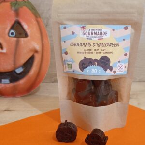 Sachet figurines chocolats sans lait sans allergènes majeurs Halloween 80g