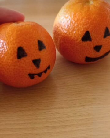 idées goûter Halloween enfants allergiques fruits déguisés en citrouilles