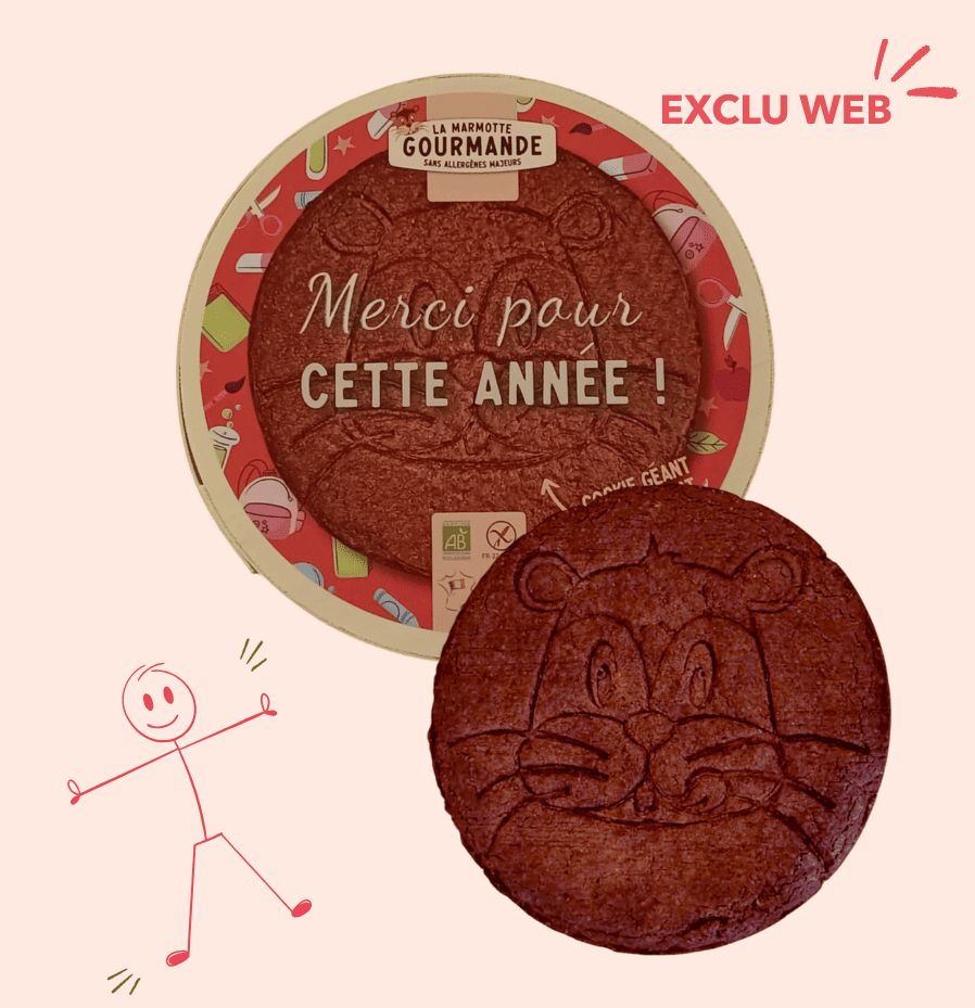 Cookies chocolat cadeau maitresse merci sans gluten sans allergènes