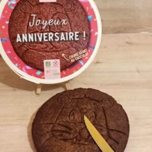 Cookie géant au chocolat sans gluten vegan | Boîte cadeau Joyeux anniversaire